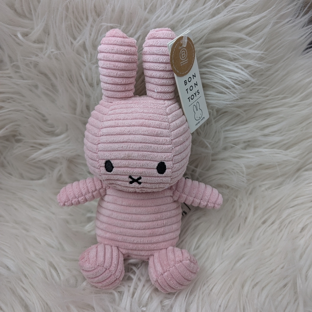 Bon Ton Toys Miffy Bunny Rabbit 7" Corduroy Pink Plush